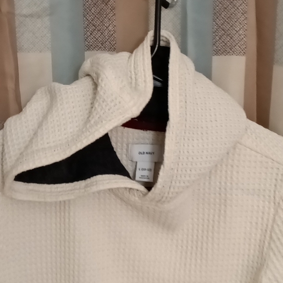 FINAL PRICE OLD NAVY bone and gray hooded sweatshirt Size Large 10/12 - Picture 2 of 3